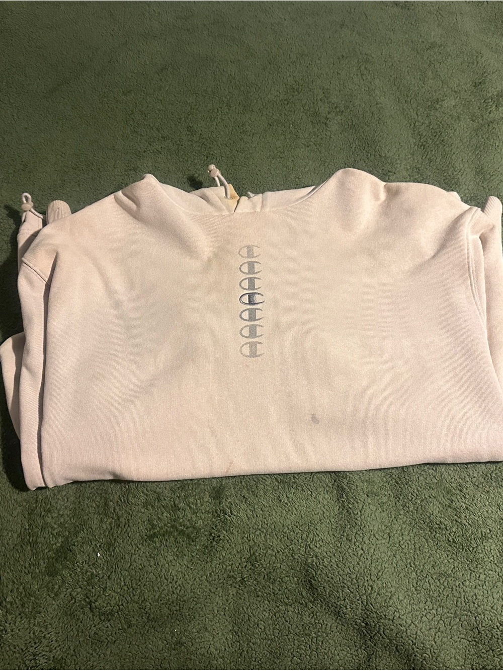Champion Light Pink Crewneck Sweatshirt with Center Logo